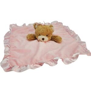 Pink Teddy Bear CUIDADO Lovey Security Baby Blanket Plush Blankie Soft SOFT